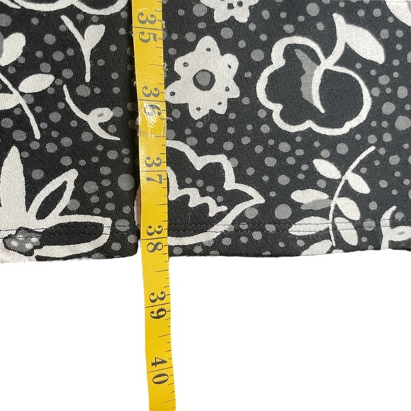 J. Jill Shirt Dress Small Black Floral Print Button Front Stretch Cotton Knit - Picture 10 of 10
